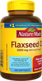 Nature Made Flaxseed Oil 1000 mg, Fish Free Omega 3 Supplement, Dietary Supplement for Heart Health Support, 100 Softgels, 100 Day Supply