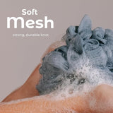 MainBasics Bath Shower Loofah Sponge Pouf (Set of 3)